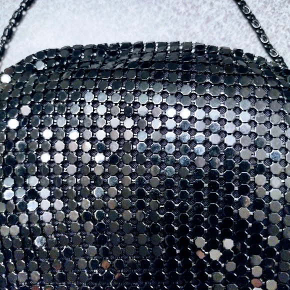 Another Y&S Original Small Black, Gold, Silver Mesh Crossbody Purse - Picture 6 of 10
